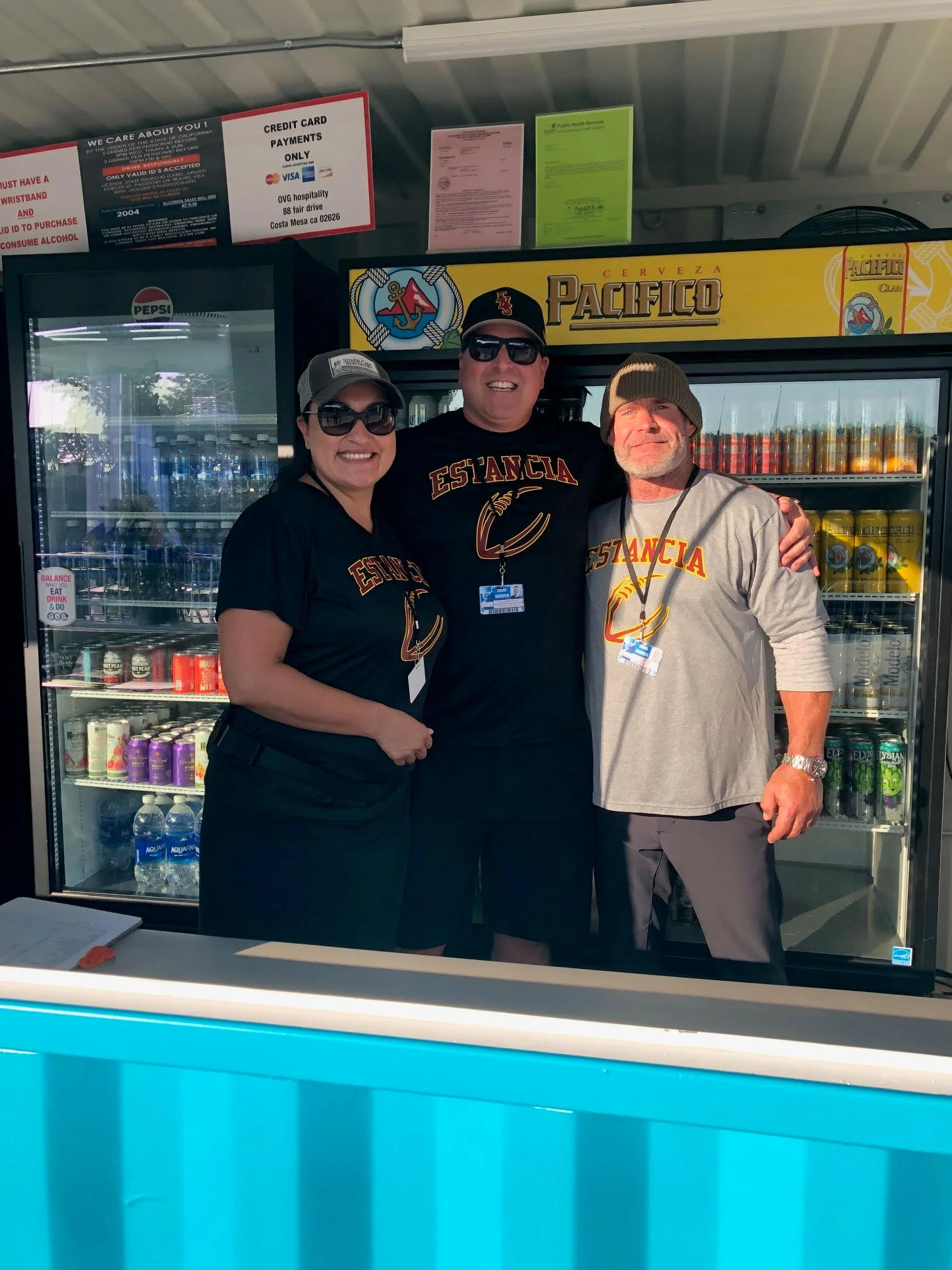 Smiles working the booth