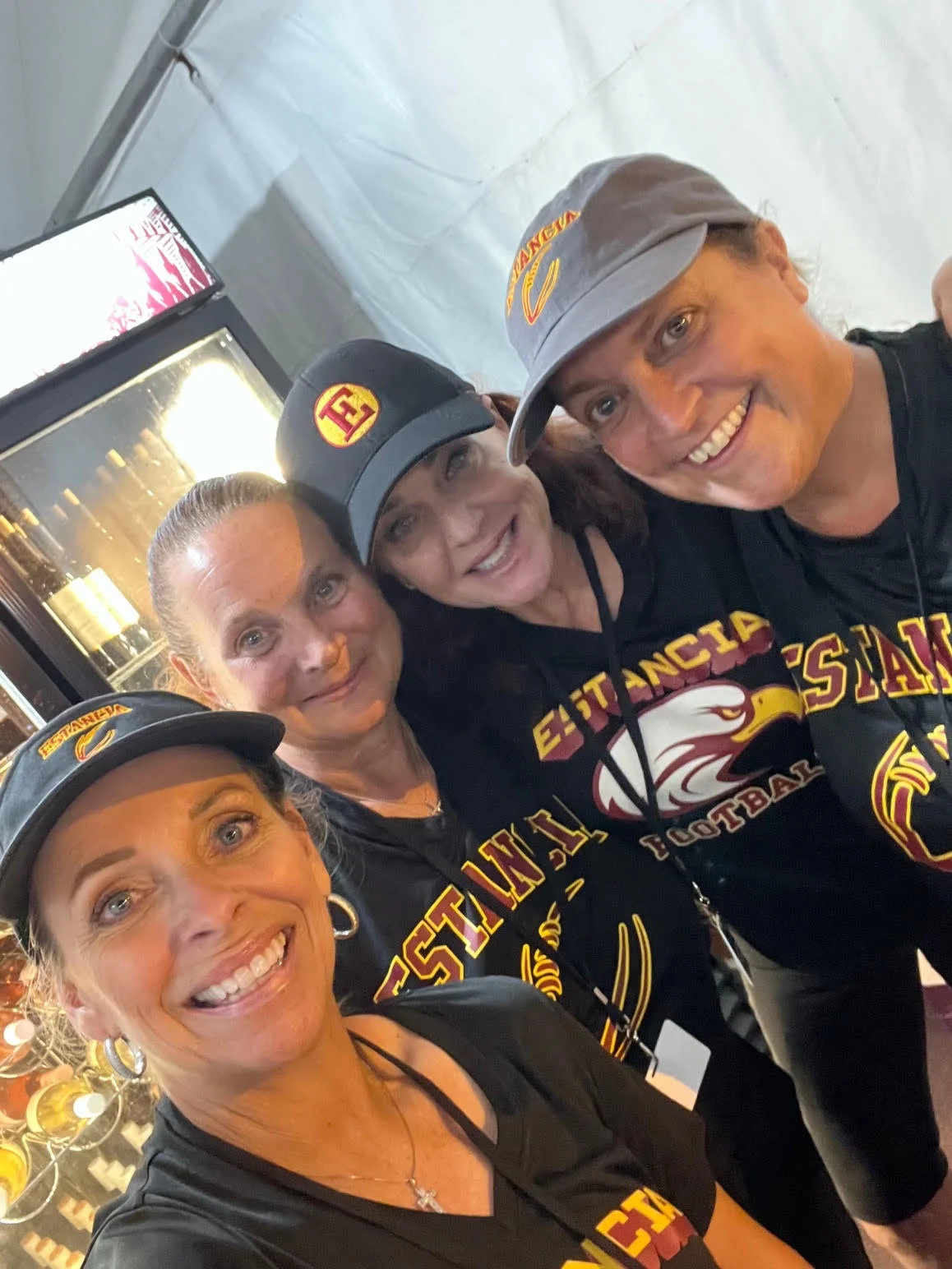 Smiles working the booth